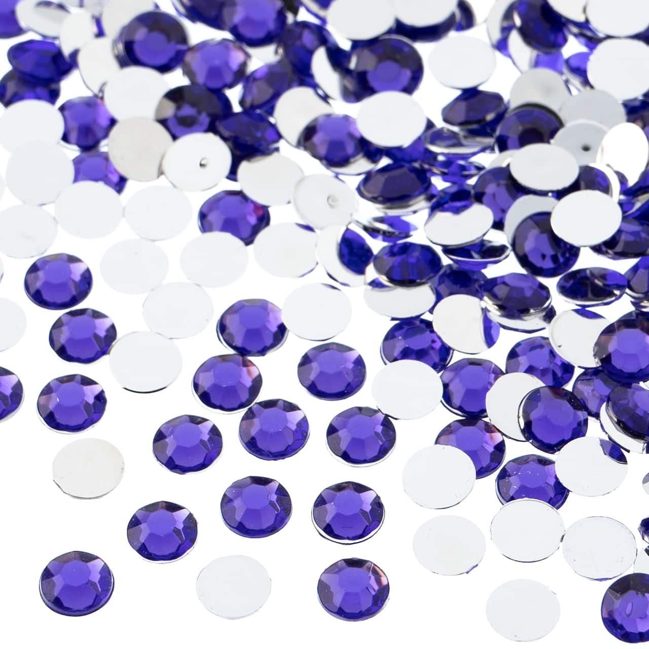 John Bead 6mm Acrylic Round Flat Back Rhinestones, 1,000ct.